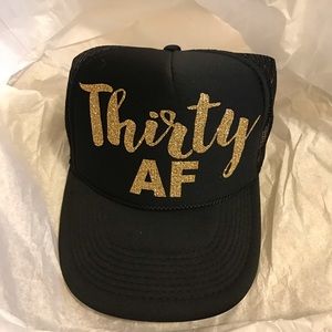 New Thirty AF Black Trucker Hat for 30th Birthday